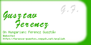 gusztav ferencz business card